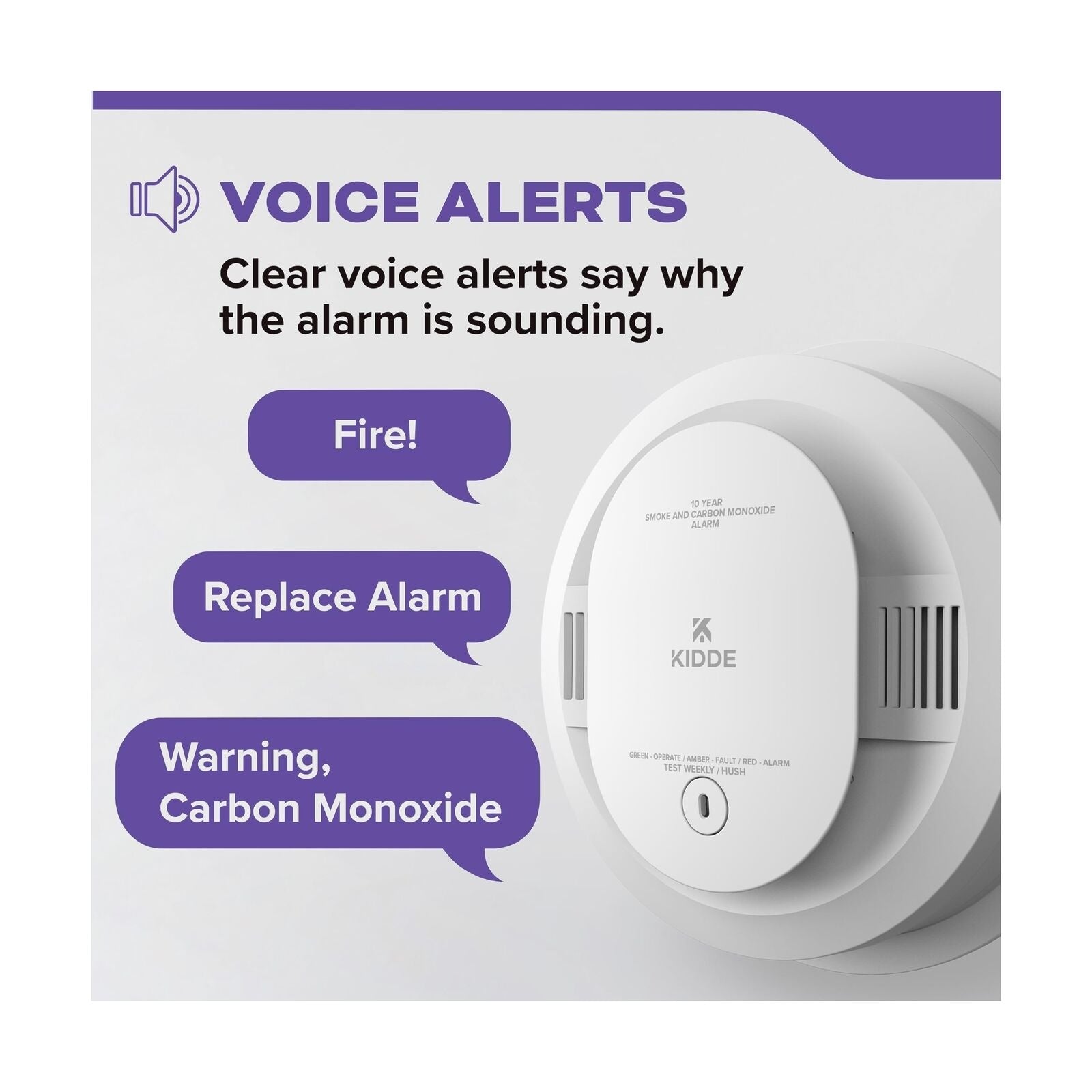 Kidde Hardwired Smoke & Carbon Monoxide Detector, 10-Year Battery Backup, Voi...