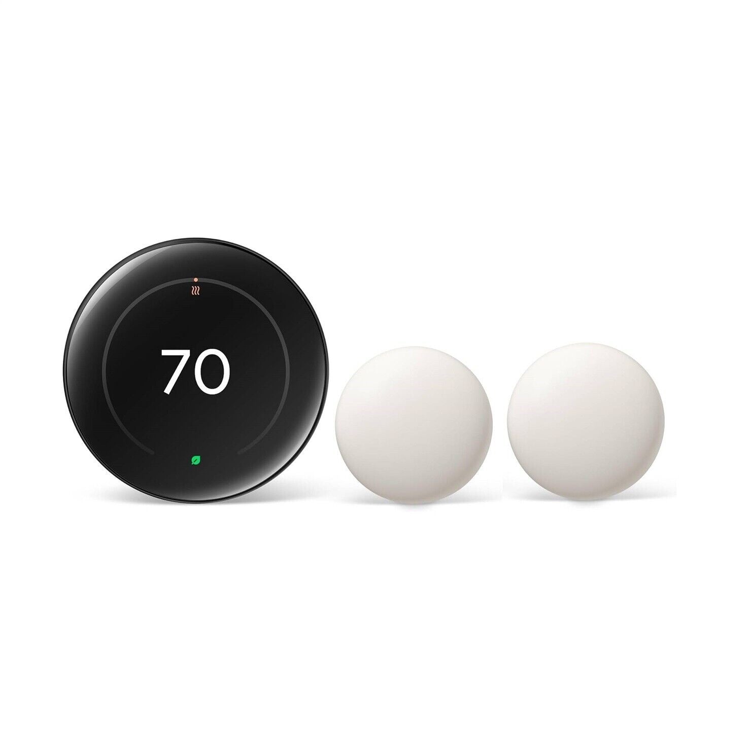 Google Nest Learning Thermostat 4th Gen with 2x Nest Sensors - Polished Obsidian
