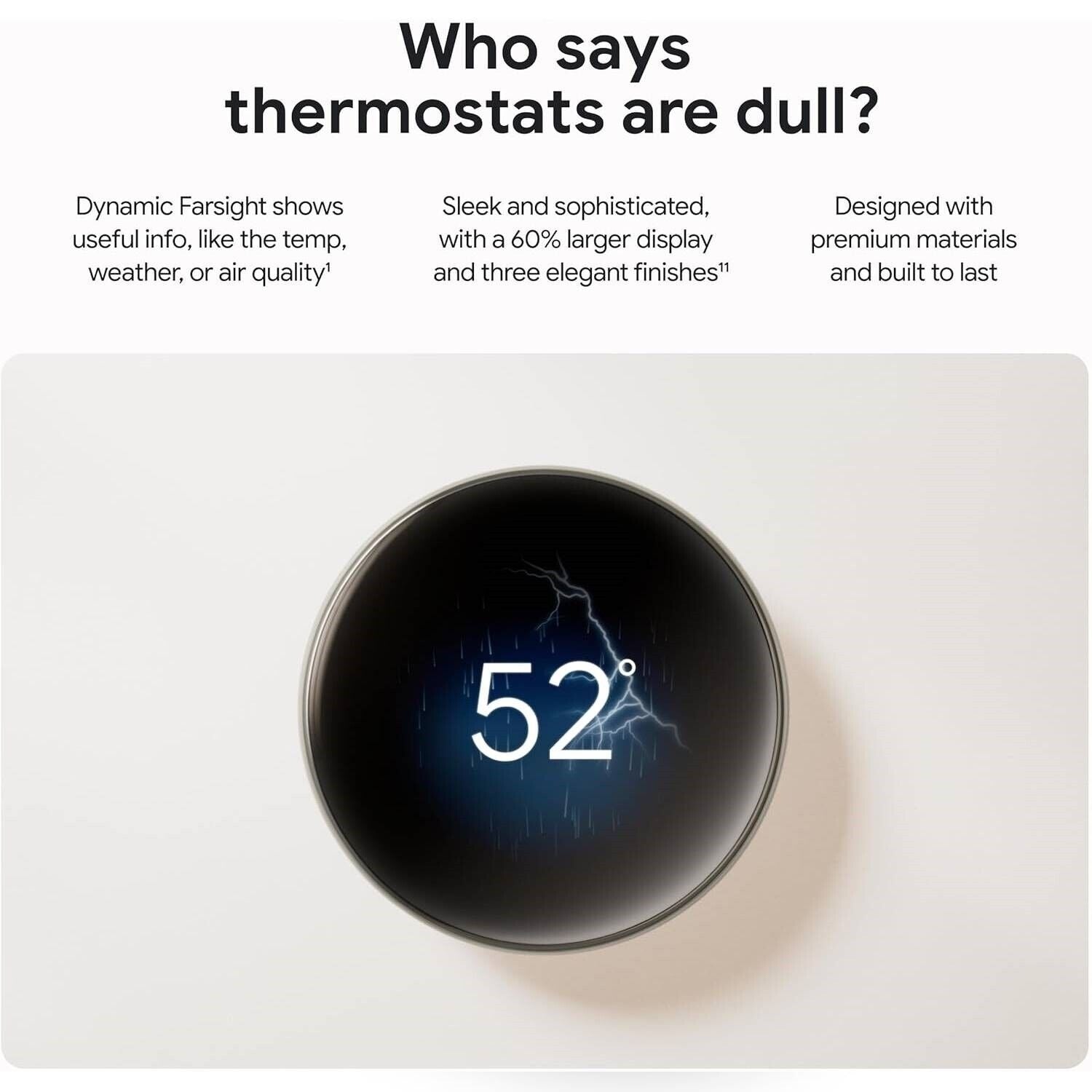 Google Nest Learning Thermostat 4th Gen with 2x Nest Sensors - Polished Obsidian