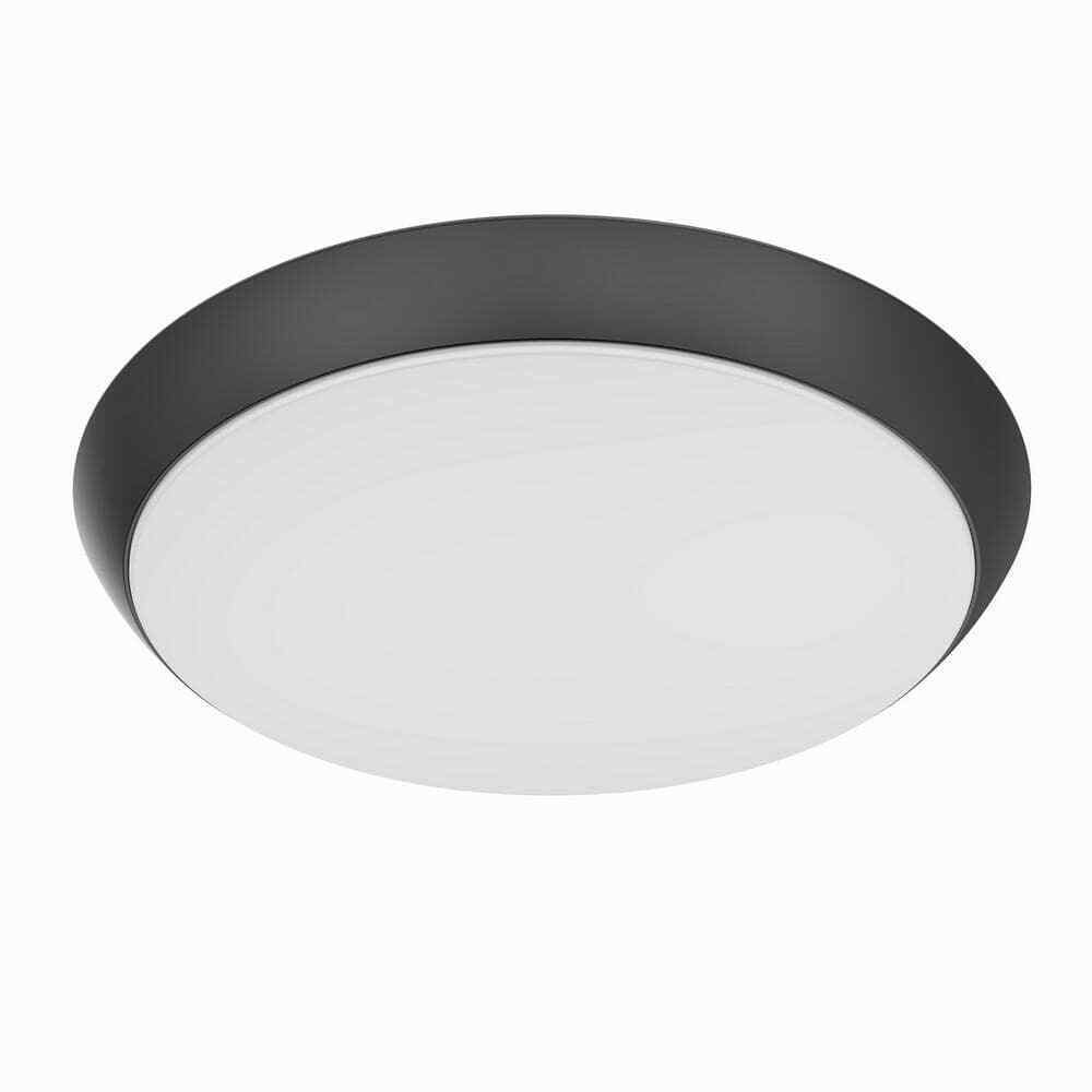 11 in. Matte Black Motion Sensor Integrated LED Dimmable Selectable CCT Flush Mount Indoor Ceiling Light