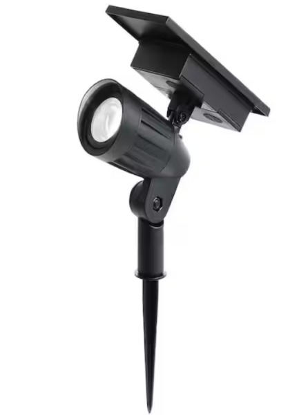 (1-pack) 80 Lumens Color Changing Black Integrated LED Outdoor Solar Spotlight with Adjustable Beam; Weather/Rust Resistant