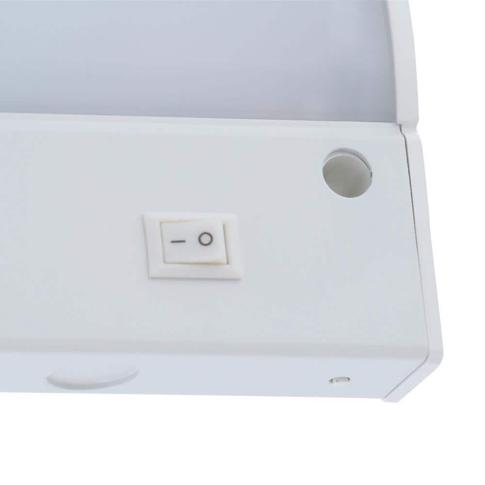Integrated LED Under Cabinet Light Aluminum Frame Switch Screws Hardwired White
