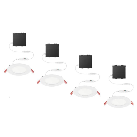 Premium Series 4 in. LED, 2-Level Lumen Select, Ultraslim Canless Recessed Light, Adjustable CCT (4-Pack)