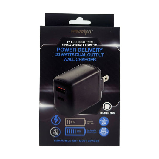 PowerXcel 20 Watt Type-C & USB Wall Charger | CVS