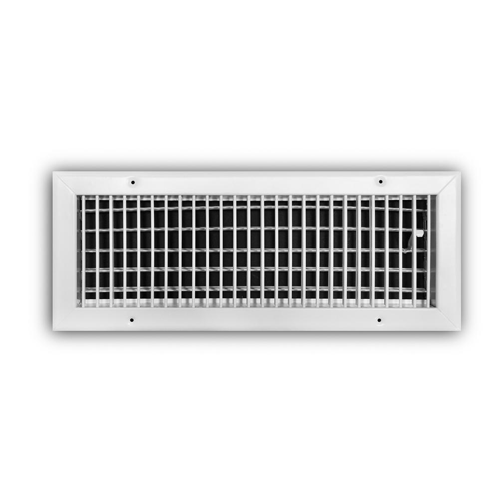 8 in. X 6 in. 1-Way Steel Adjustable Wall/Ceiling Register in White