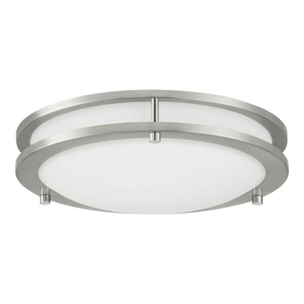 Flaxmere 12 in. Contemporary Brushed Nickel Selectable CCT Integrated LED Flush Mount for Kitchens