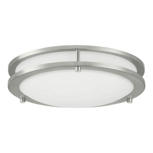 Flaxmere 12 in. Contemporary Brushed Nickel Selectable CCT Integrated LED Flush Mount for Kitchens