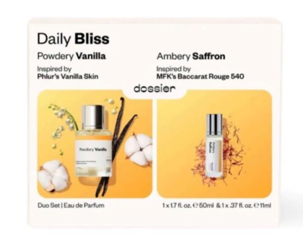 Dossier Daily Bliss Duo Set - Powdery Vanilla & Ambery Saffron