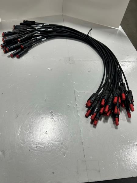 Lot of 24 Solar PV Cable Connectors with Red Protective Caps