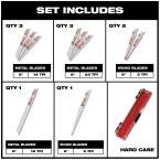 MILWAUKEE'S Recip Saw Blade Set,TPI 14, 24, 5, 18, 5, White