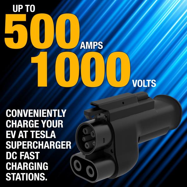 DEWALT NACS to CCS1 Fast Charging Adapter, 500A/ 1000V, Fast Charge Your CCS1 EV at Tesla Superchargers, Compatible with Select EVs.