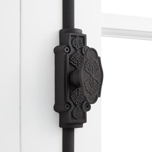 Signature Hardware 942120 Lampton Iron Cremone Bolt for 6' Windows Black Powder Coat Security Bolt Cremone Bolt