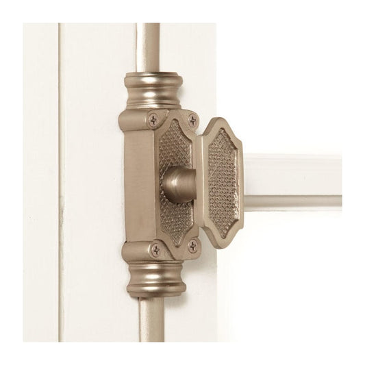 Signature Hardware 920741 Lattice Solid Brass Cremone Bolt for 6' Windows Brushed Nickel Security Bolt Cremone Bolt