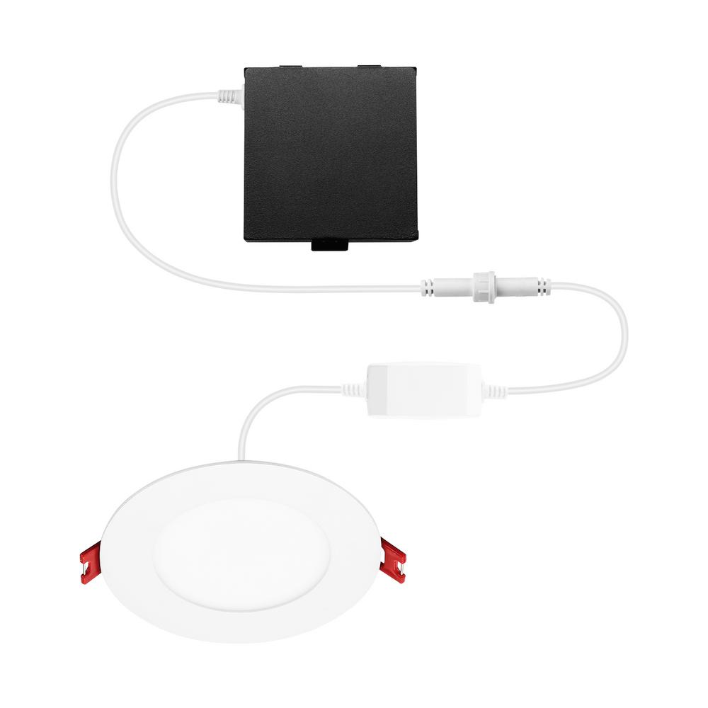 4 in. LED Round Smart RBG+ Tuneable White Canless Recessed Light for Kitchen Bath Living Rooms, Powered by Hubspace