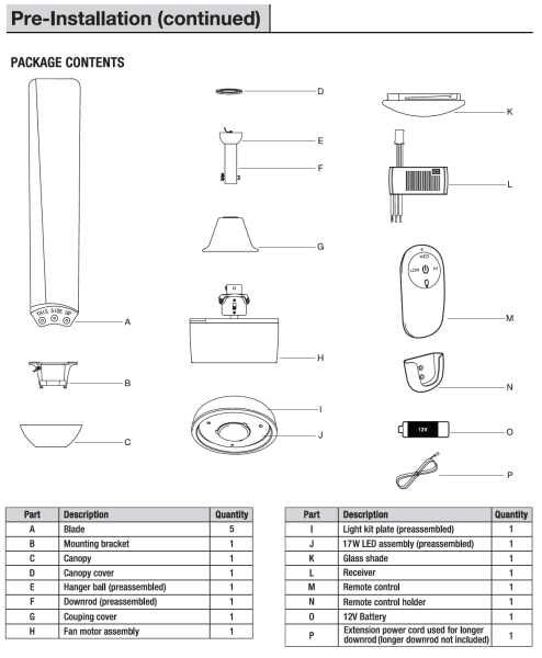 PARTS - BLADES ONLY Merwry 52 in. Intergrated LED Matte White Ceiling Fan with Light and Remote Control