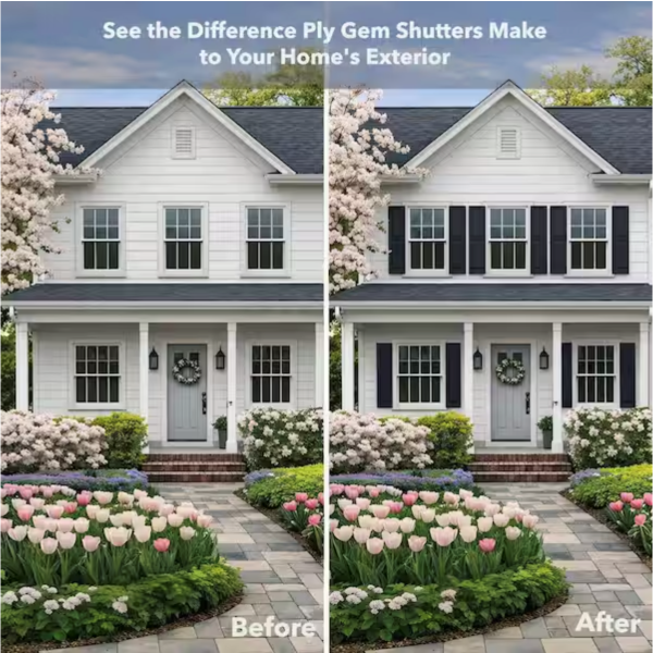 Ply Gem Shutters and Accents VINRP1547 IJ Raised Panel Shutter, 47" x 15", Dark Berry