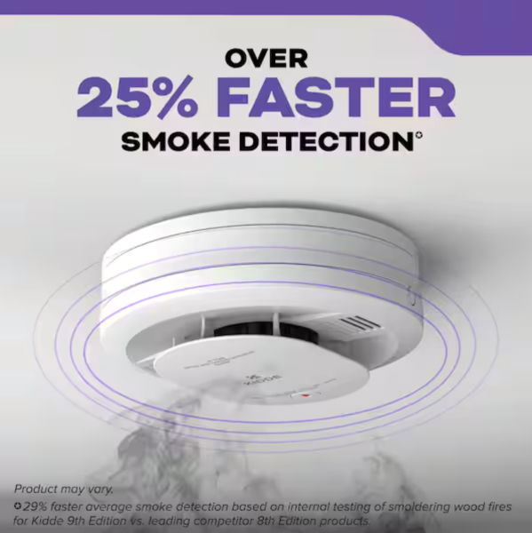 Kidde 10-Year Battery Powered Combination Smoke and Carbon Monoxide Detector with Alarm LED Warning Lights and Voice Alerts 21032779
