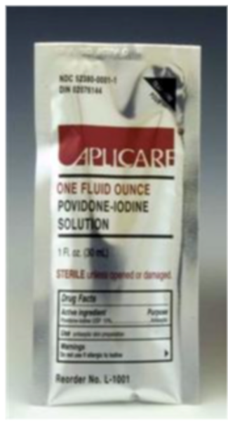 Aplicare Povidone Iodine Package, 3/4oz, 500/cs