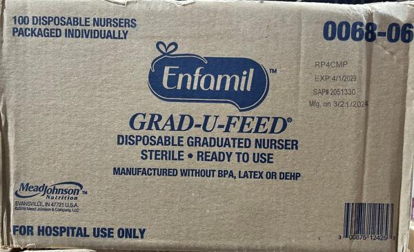 GRAD-U-FEED Disposable Graduated Nurser, sterile, ready to use - 100/case