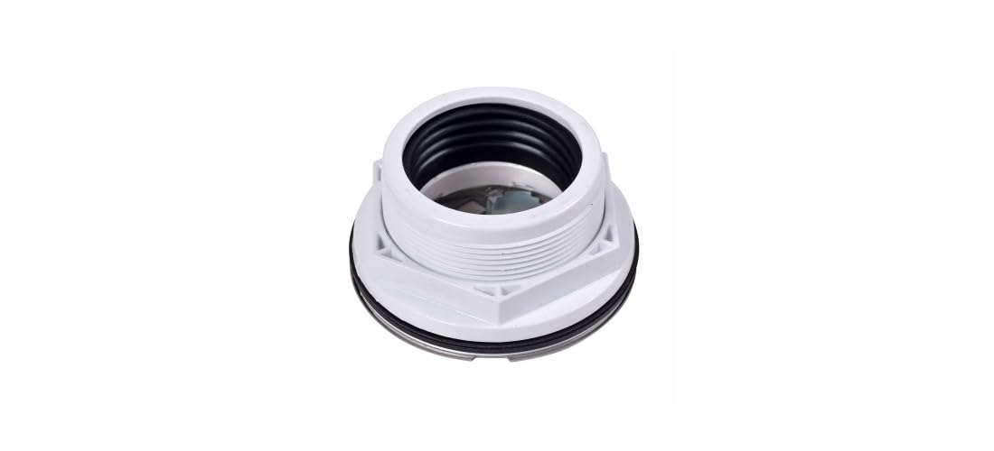 Oatey Round No-Caulk White PVC Shower Drain with 4-1/4 in. Round Snap-In Stainless Steel Drain Cover