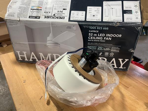 MOTOR ASSEMBLY ONLY for Hampton Bay Caprice 52 in. LED Indoor Matte White Ceiling Fan