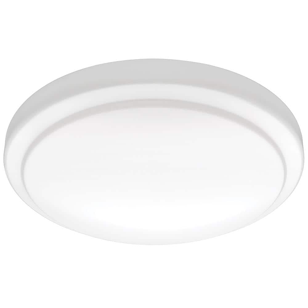 Hampton Bay 12 in. Round LED Flush Mount Light Pantry Laundry Closet Light 1000 Lumens Dimmable 4000K Bright White, 54074391
