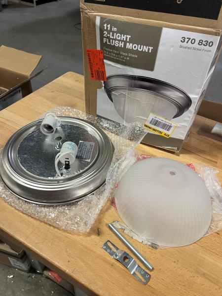 FOR PARTS Brushed Nickel 2-Light Flush Mount Brushed Nickel