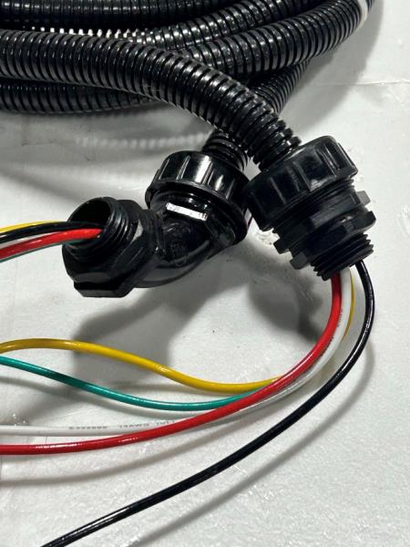 Electrical Wiring Harness with Corrugated Conduit and Dual Connectors