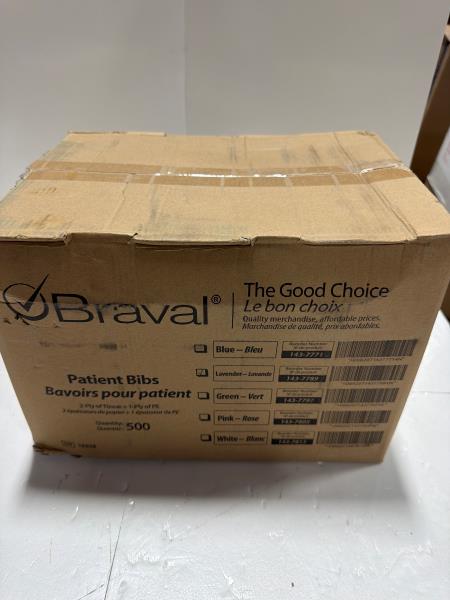 Braval Patient Bibs 500 Count Case