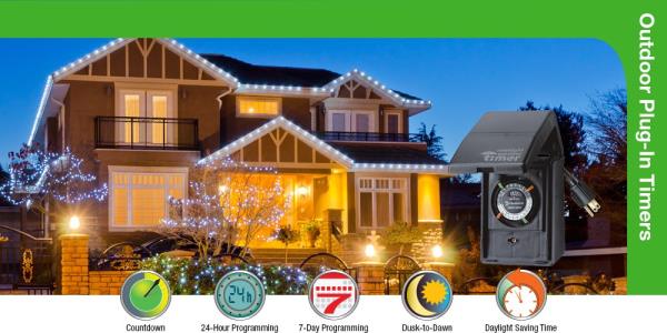 Intermatic HB11K Heavy Duty Outdoor Timer 15 Amp/1 HP for Pumps, Aerators, Heaters, Holiday Decorations and Landscape Lighting, Black