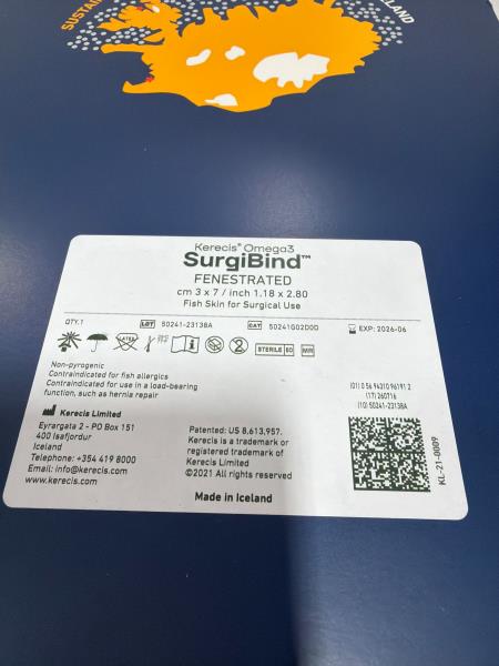 Kerecis Omega3 SurgiBind Fenestrated Fish Skin