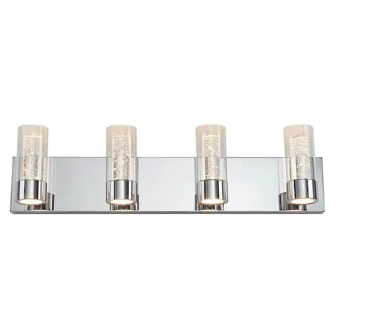 PARTS - GLASS GLOBE AND CRACKLED GLASS REPLACEMENT FOR Artika Essence 27 in 4-Light for Bath Chrome LED Modern Bath Vanity Light Bar