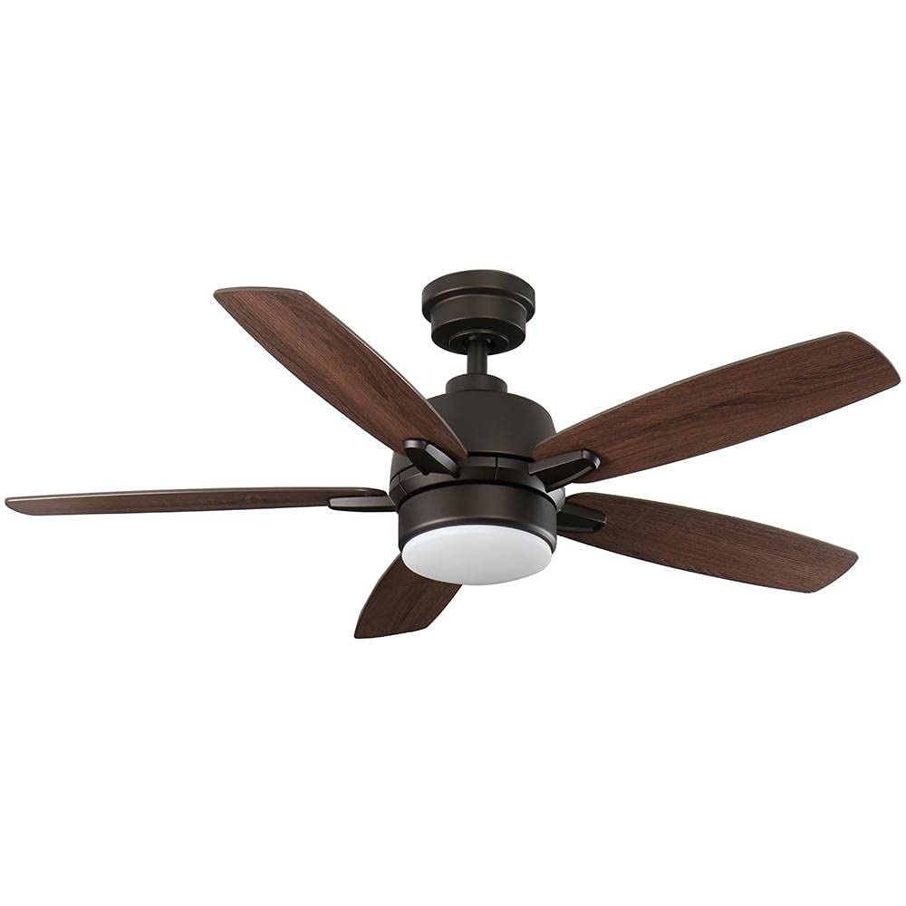 NO GLASS SHADE Fawndale 46 in. Indoor Integrated LED Bronze Ceiling Fan with Light Kit 5 Reversible Blades and Remote Control