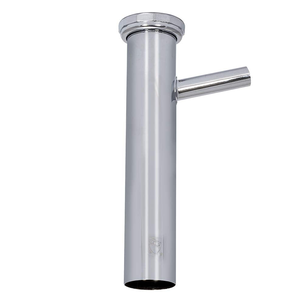 EZ-FLO 1-1/2 Inch x 8 Inch Dishwasher Tailpiece, Direct Connection for Tubular Drain Applications, 7/8 Inch OD Branch, Chrome Finish, 35128