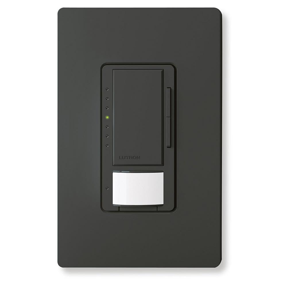 Lutron Maestro LED+ Dimmer and Vacancy Sensor, Single Pole and Multi-Location, MSCL-VP153M-BL, Black