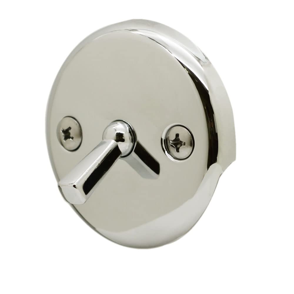 Westbrass R330-05 3-1/8 in. Two-Hole Overflow Faceplate with Trip Lever and Screws, Polished Nickel
