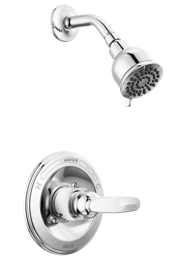 Delta Faucet Foundations 13 Series Single-Function Shower Trim Kit with Single-Spray Shower Head, Chrome BT1321 (Valve Not Included
