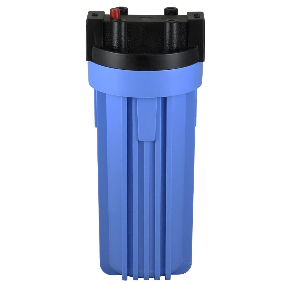 Pentair Pentek Dura-Series Standard Water Filter Housing, 3/4" NPT, 10-Inch Opaque Slate Polycarbonate Sump with Pressure-Relief Button, Reinforced Polypropylene Cap, 125 PSI