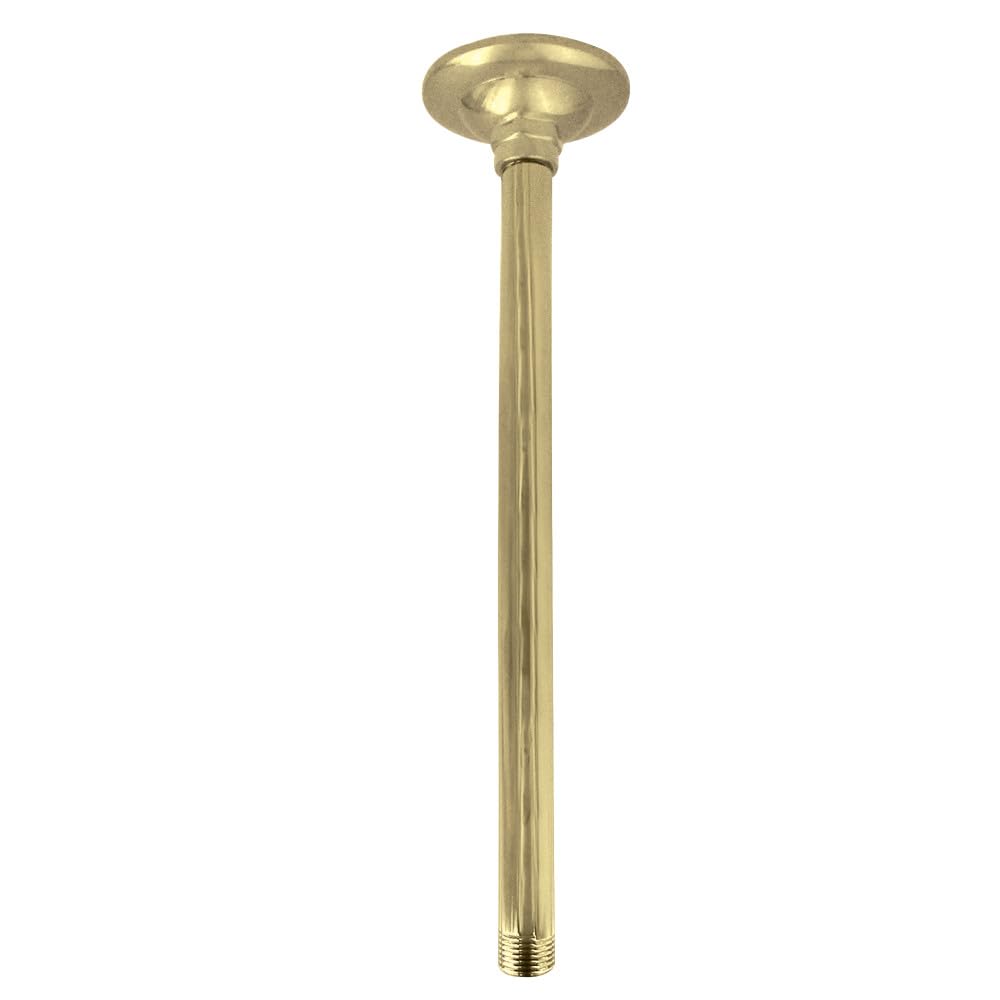 Kingston Brass K210A2 Trimscape 10-Inch Raindrop Shower Arm, L, Polished Brass