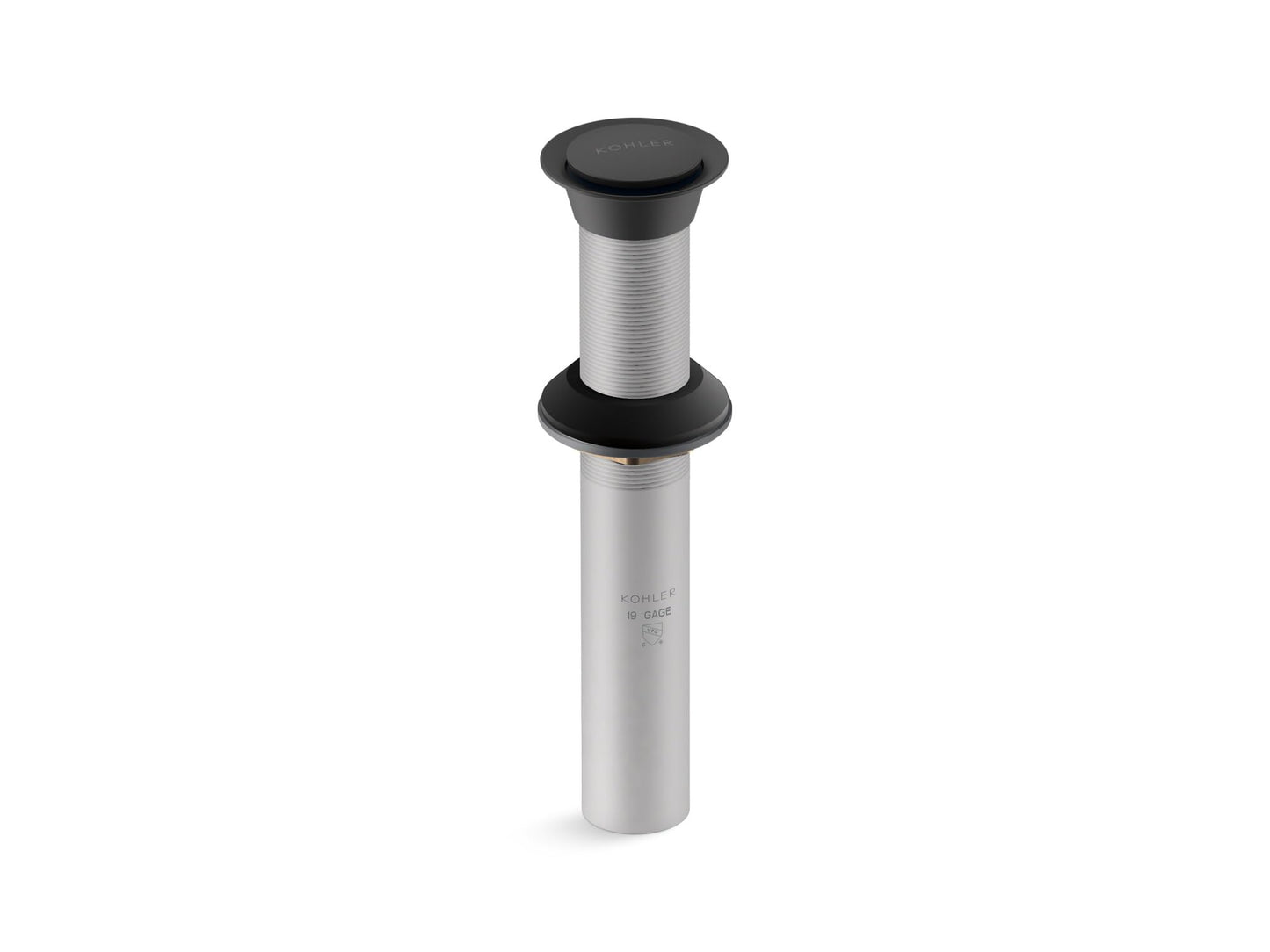 KOHLER K-33151-BL Bathroom Sink Clicker Drain w/o Overflow, Premium Metal, Corrosion Resistant, Matte Black