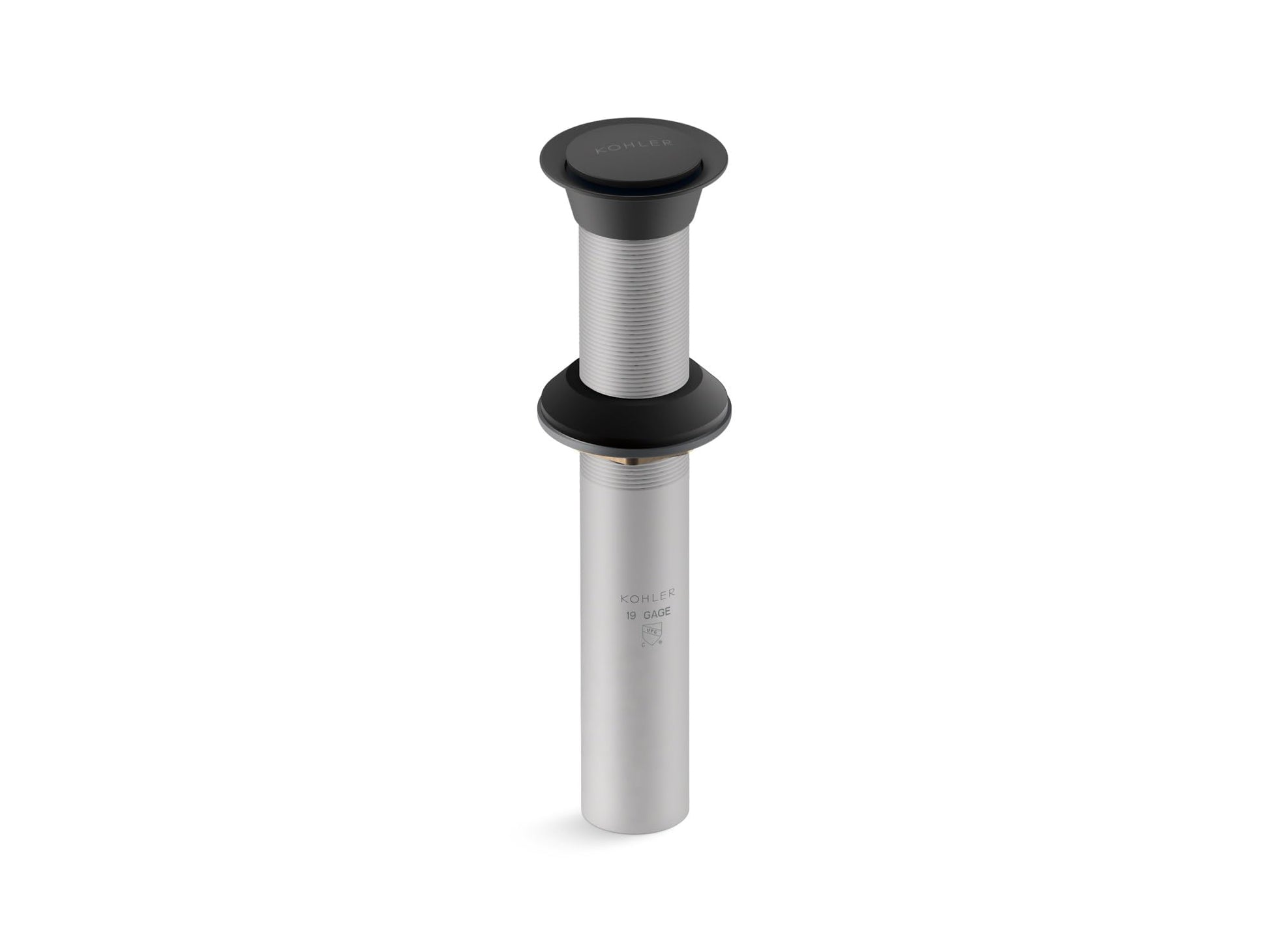KOHLER K-33151-BL Bathroom Sink Clicker Drain w/o Overflow, Premium Metal, Corrosion Resistant, Matte Black