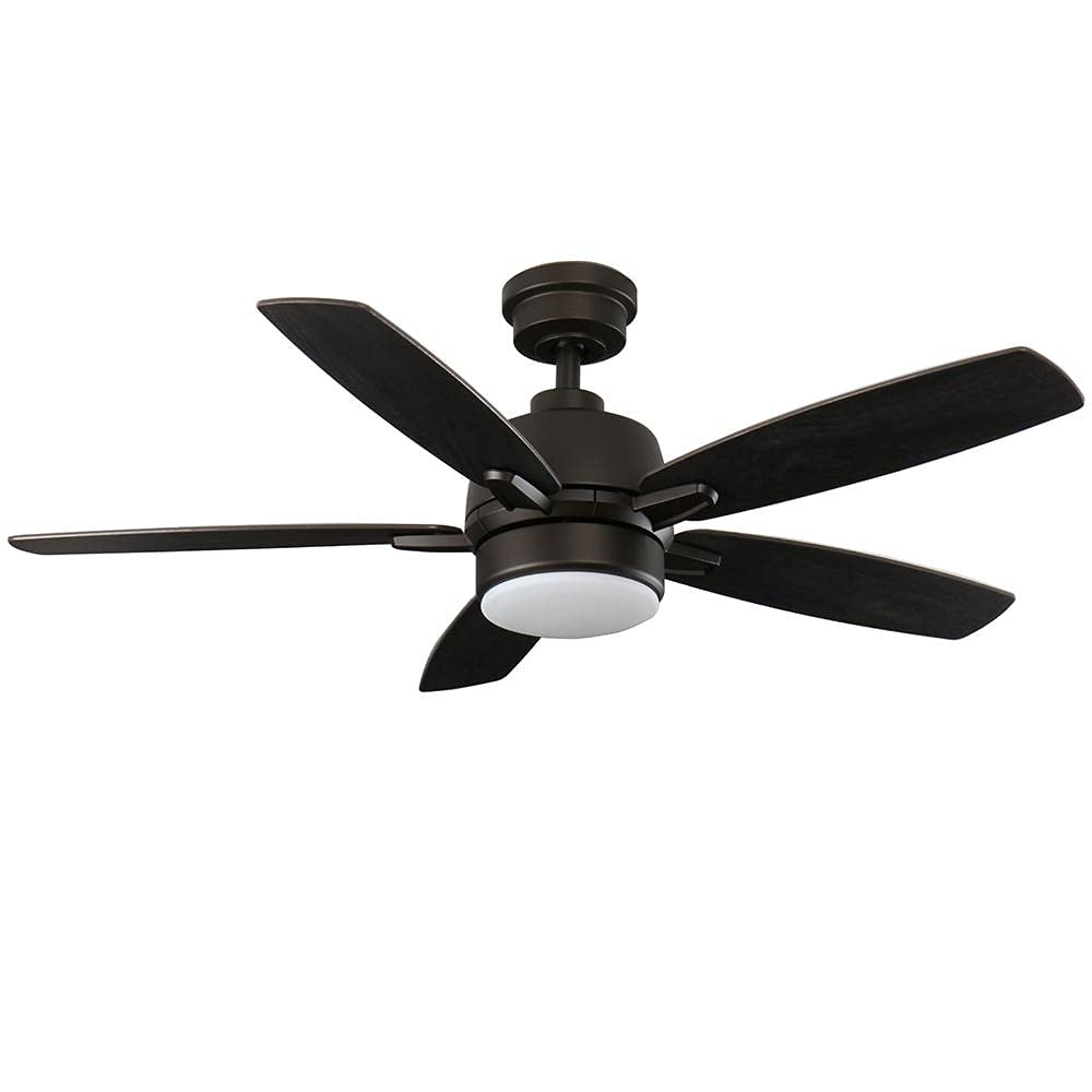 NO GLASS SHADE Fawndale 46 in. Indoor Integrated LED Bronze Ceiling Fan with Light Kit 5 Reversible Blades and Remote Control