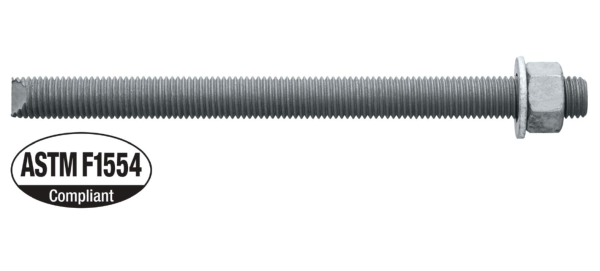 10 Pack Hilti HAS-B-105 HDG Anchor Rod 5/8" x 12" Nut Bolt Washer 2197974