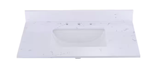 PROOX 36 in. W x 22 in. D Engineered Stone Composite Vanity Top in White - NO SINK