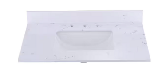 PROOX 36 in. W x 22 in. D Engineered Stone Composite Vanity Top in White - NO SINK
