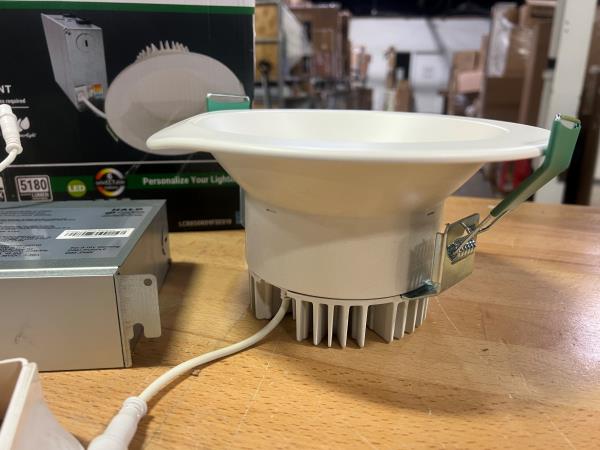 FOR PARTS HALO LCR 8” Regressed 50W in/Outdoor Canless LED Downlight, 6 Selectable CCT, Dimmable, 5000 Lumens, Matte White