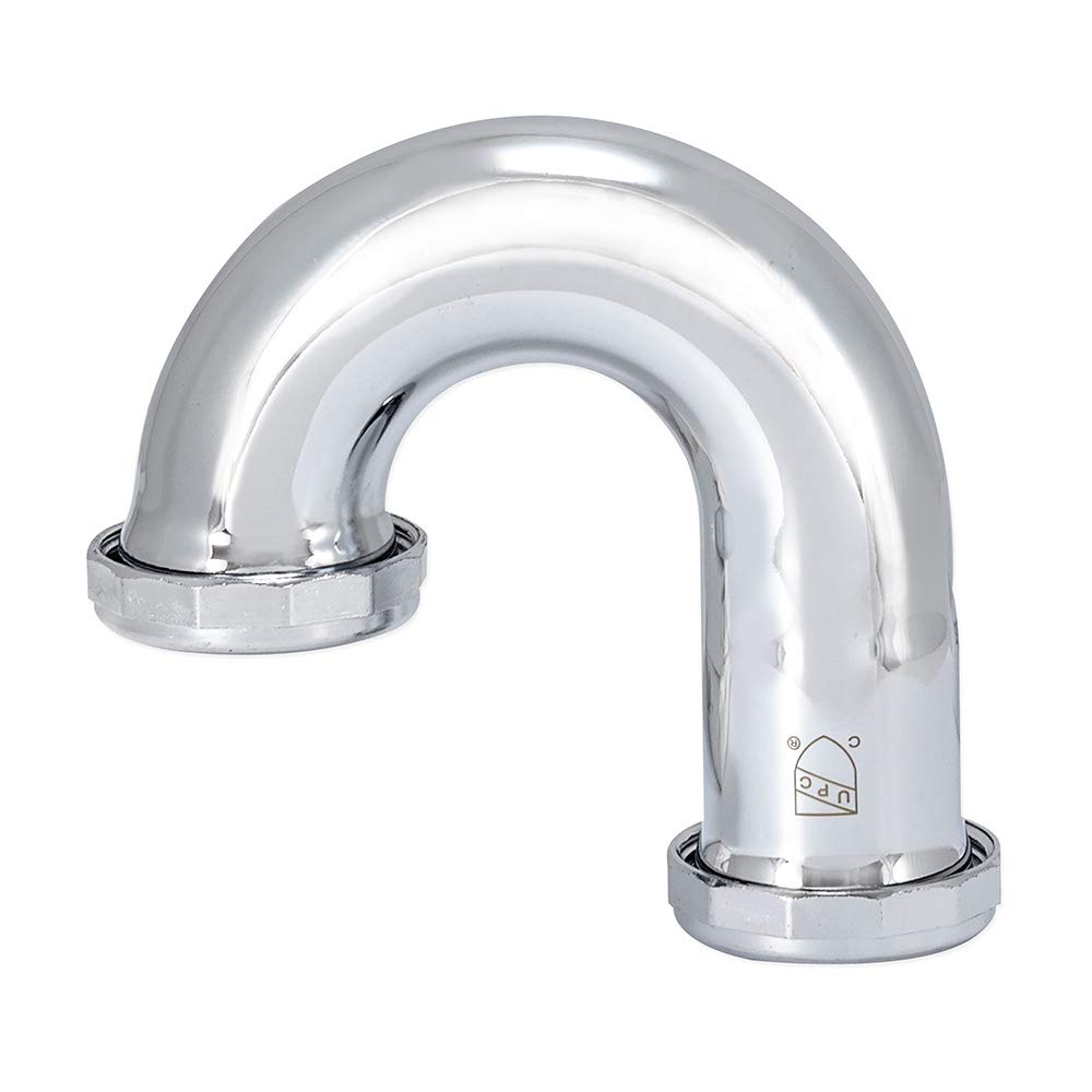 Eastman 1-1/2 Inch Heavy Duty J Bend with Slip Joint Connection, 22 Gauge, Brass Plumbing Fitting, Chrome, 35123