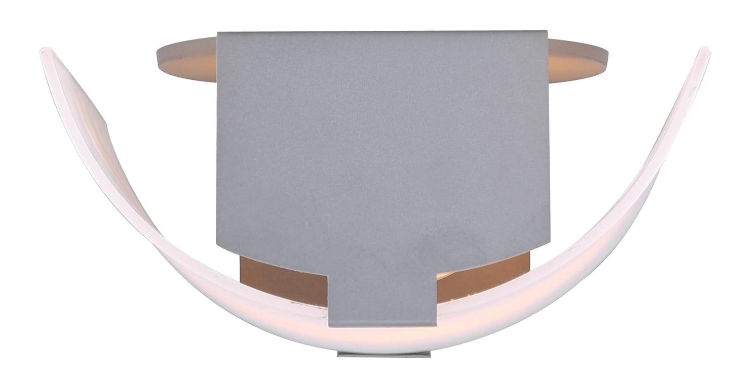 Canarm 1-Light Wall Sconce, Frosted Glass Shade with Gray Accents, Low-Profile Transitional Wall Lighting for Bedroom, Hallway or Living Room