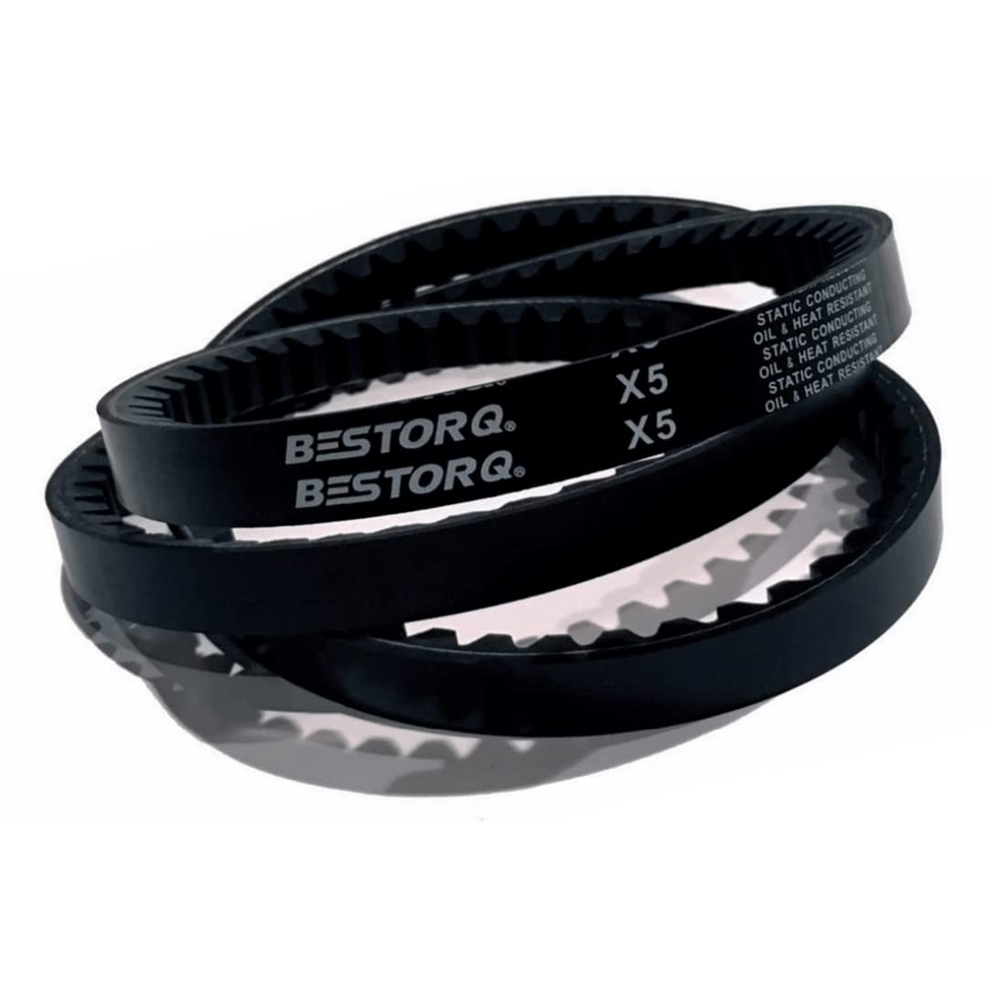 BESTORQ BX77 Rubber V-Belt, Raw Edge/Cogged, Black, 80" Length x 0.66" Width x 0.43" Height
