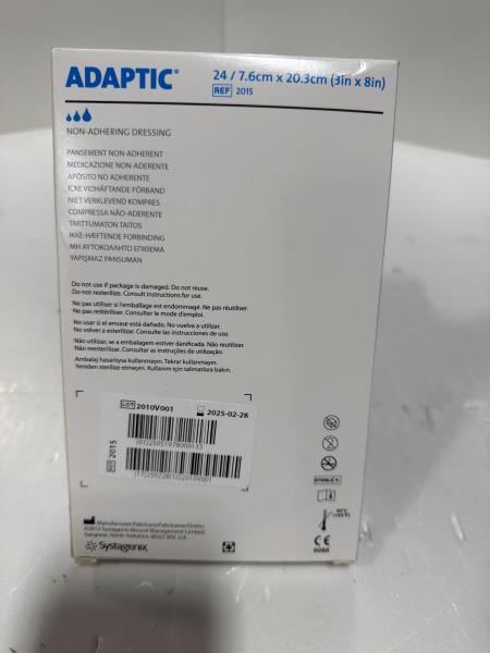Systagenix Adaptic Non-Adhering Dressing 3x8in